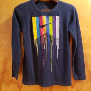 Nike Dripping Paint Striped Flag Long Sleeve Top Youth Medium